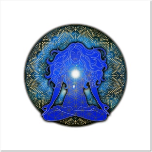 Soul Awakening Blue Mandala Posters and Art